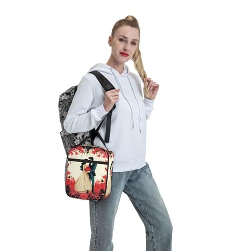KKLWEGU Just Married Lunch Bag Insulated Reusable Lunch Box Large Capacity Leakproof Lunch Cooler Totes Meal Bags For Women Men Work Office Picnic Travel — view 6