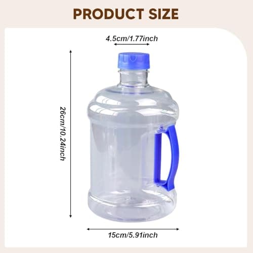 Baoblaze 3 Liters Reusable Water Bottle, Portable Water Jug with Strong Handle, Large Capacity Outdoor Container, Transparent Wide Mouth Easy Fill for Picnics Gym Car Travel, Clear Blue — view 2