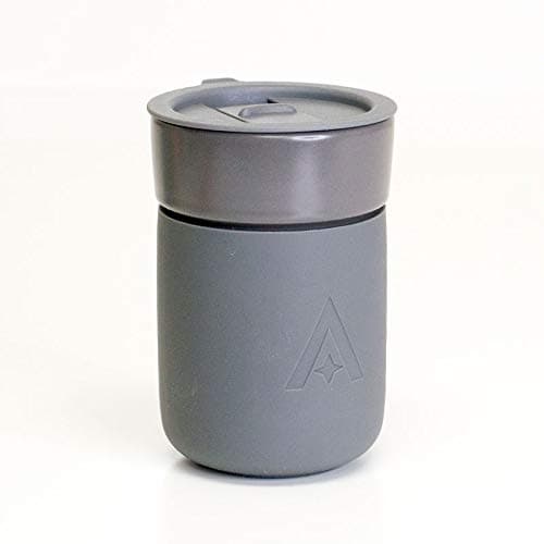 Carry Space Grey Ceramic Coffee Cup Insulated Thermal Silicone Lid 350ml — view 2