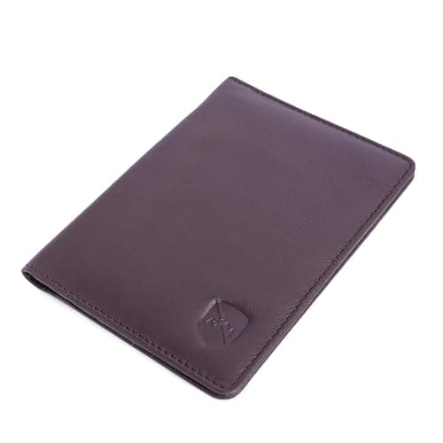 ALLEN & MATE Passport Holder Travel Wallet, 100% Leather RFID Blocking Travel Document Organiser for Men & Women