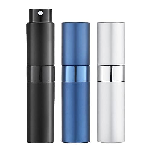Toureal Travel Perfume Atomiser Refillable - Mini Aftershave Spray Bottle - Small Glass Fragrance Atomizer for Women - Portable Empty Cologne Refill Pump Dispenser for Men Blue 3Pcs