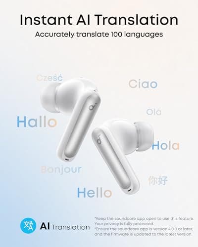 soundcore P41i by Anker Adaptive Noise Cancelling Earbuds with Portable Phone Charger (Built-in USB-C Cable), 192 h Playtime, Immersive Sound,6-Mic AI Calls IPX5 (White with Lightning Adapter) — view 4