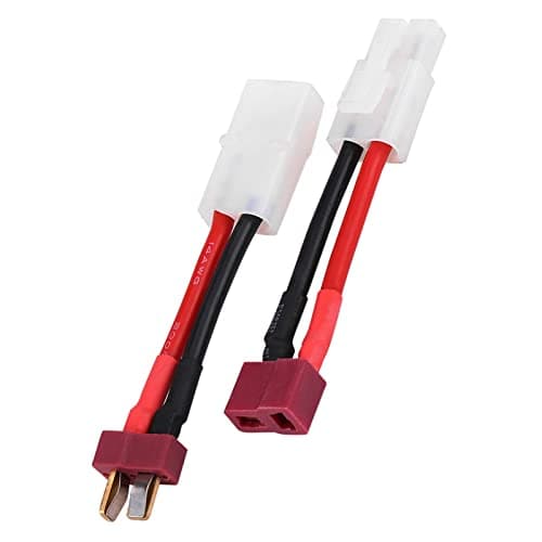 Deans To Tamiya Adapter Silicone 2Pcs Set T Plug Female Male To Tamiya Male Female Adapter Cable 14 Awg Wire Rc Sory — view 6
