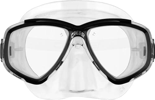 Cressi Perla Separate Glass Mask & Snorkel Set for Adults - Low-Volume Diving Mask - Dry-Top Snorkel Set - For Diving & Snorkelling - Transparent/Black - Combo Set Perla Mask + Mexico Snorke — view 4