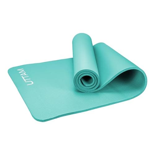 UTTAM Yoga Mat | Multi-Purpose Extra Thick Foam Exercise Mats | Stretching, Resistance Workout & Therapy – Pilates, Home & Gym Equipment Accessory for Men Women with Carry Strap (183 x 60cm) (Teal) — view 4