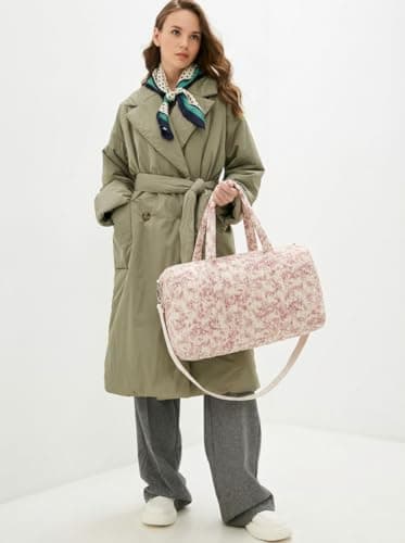 GSenhui Quilted Duffle Bag for Women Cute Baby Hospital Bag Floral Duffel Bags — view 2