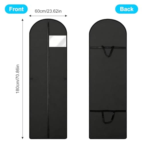 2 Pack Long Dress Bags Covers 60 x 180cm Black Dress Covers Garment Bags — view 2