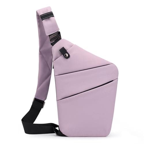 Anti Theft Crossbody Bags for Women, 2025 New Anti-Theft Travel Bag, Shoulder Bag Anti-theft Design for Travel, Sport, Light Purple - Left Shoulder, universal, Anti Theft Crossbody Bags