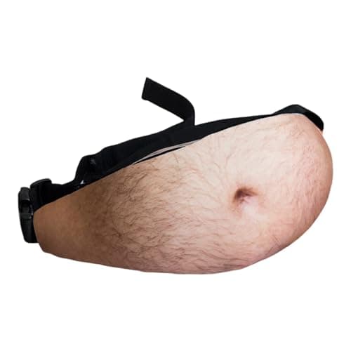 Belly Bum Bag Novelty Waist Bag Men Women Adjustable Belt Realistic 3d Print Fanny Pack Waist Pouch Purse for Halloween Party Christmas