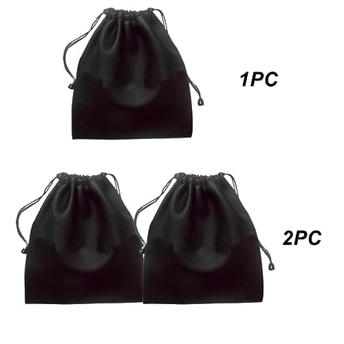 NHBETYS PU Leather Headphone Storage Bag, Waterproof Headphone Protection Pouch with Drawstring for Carrying Storing(Size:1 pcs) — view 4