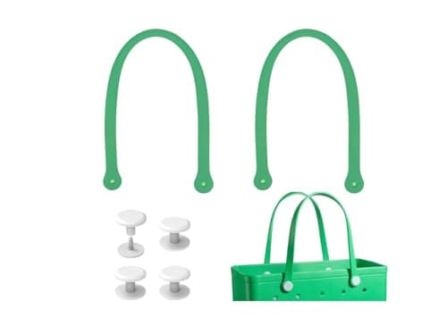 Replacement Straps for Large Rubber Beach Bag, Replacement Handles with 4 Snaps for Rubber Beach Bag, EVA Bag Strap Replacement, Beach Bag Repair Kit, Green, XL