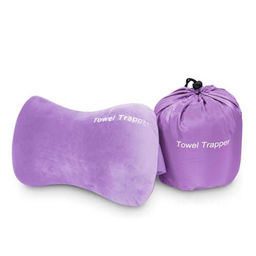 ITSA Towel Trapper | Memory Foam Travel & Beach Pillow | Sunlounger Towel Strap | Portable Pillow | Towel Gripper | Neck Support (Lilac Breeze)