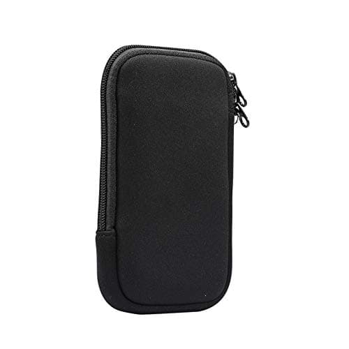 Neoprene Mobile Phone Sleeve Mesh Pocket Lanyard Case for iPhone Air,iPhone 17 16 Pro, 11 XR XS Max Samsung Galaxy S25+ 24+ S23 FE S20 FE A15 A25 A35 A55 Google Pixel 10 Pro 9, 9a 6 (L, Black) — view 3