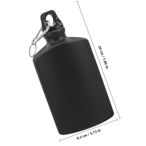 PRETYZOOM Travel Military Canteen 500ml Aluminium Alloy Black Hiking Bottle — view 2