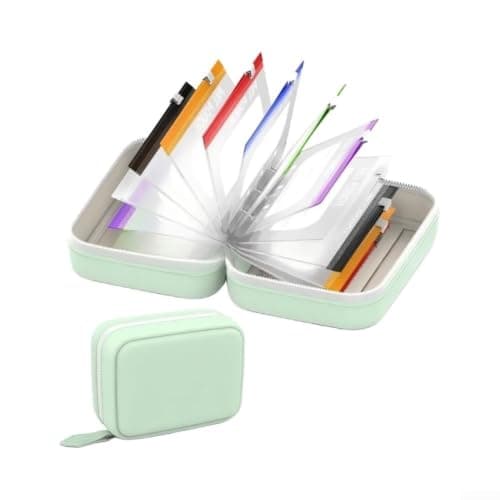 Waterproof Pill Pouch Set with 14 Flexible Bags - Clear Travel Medicine Organizer for Vitamins & Tablets - EVA Storage Case 15x6x11cm(Cyan 14*EVA) — view 2