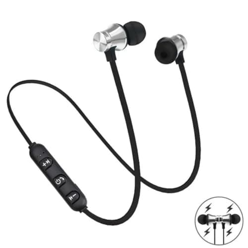 Wireless Earbuds & Bluetooth Headphones: Magnetic Neckband, In-Ear Bluetooth Earphones with Microphone, IPX6 Sweatproof, Deep Bass - Perfect for Calls, Music, Sports - Lightweight (silver) — view 6