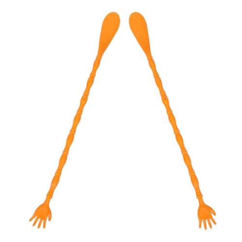 Hoement 2Pcs Dual-Sided Claw Back Scratcher and Long Handle Shoehorn Set Plastic Hand Shaped Back Scratcher Stick with Shoe Helper for and Easy Shoe Wearing Portable for Seniors and Travel