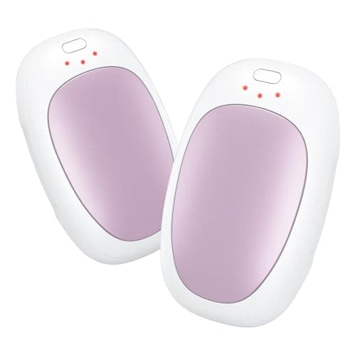 Wasuka Hand Warmers Rechargeable 2 Pack, Electric Handwarmers Reusable with 3 Heat Settings, Portable USB Hand Warmer, Pocket Heater for Golf, Camping, Outdoor, Winter Gifts for Men Women (Pink)