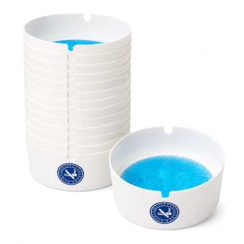 Disposable Ashtray 25 Pack, Water Activated Smokeless Ashtray, Portable Stackable Cigarette Ash Holder, Ashtray for Home, Hotel, Bar, Restaurant & Outdoor Smoking Areas