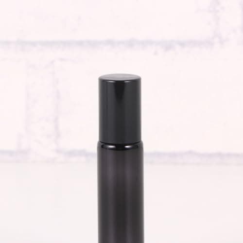 HOMOCONO Glass Roller Ball Bottles 6pcs with Stainless Steel Roller 10ml Black Refillable Travel Size Containers for Aromatherapy Essential Oil and Eye Cream for Home and Travel Use — view 4