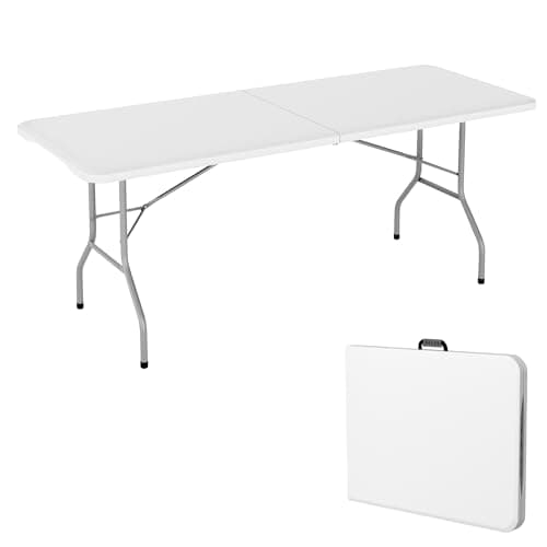 mcc direct 6ft (180cm) Folding Table Heavy Duty – Indoor & Outdoor Plastic Table for Garden, Picnic, BBQ, Camping, Party & Catering (White) — view 4
