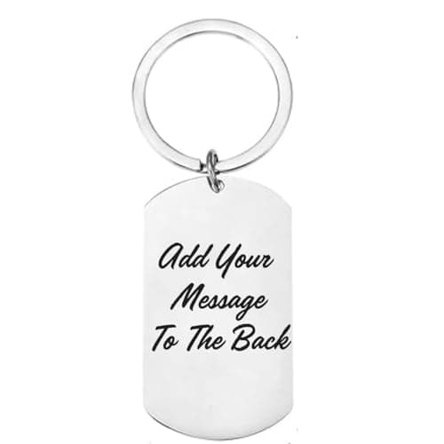 First Glass Designs Personalised Stainless Steel Skiing Keyring – Dog Tag Style Keychain with Ski Design – Gift for Skiers, Winter Sports Lovers, Ski Trips & Holidays – Add Name or Message — view 2