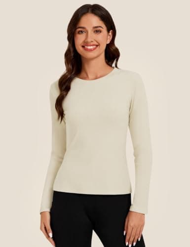 Harlamvar Women's Thermal Tops Lightweight Long Sleeve Soft Base Layer Top — view 4