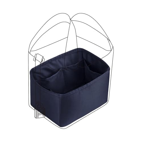 DGAZ Silk Purse Organizer Fits picotin18/22Bags, Silky Smooth, Luxury Handbag Tote in Women Bag Shapers (Blue Nuit, PC22)
