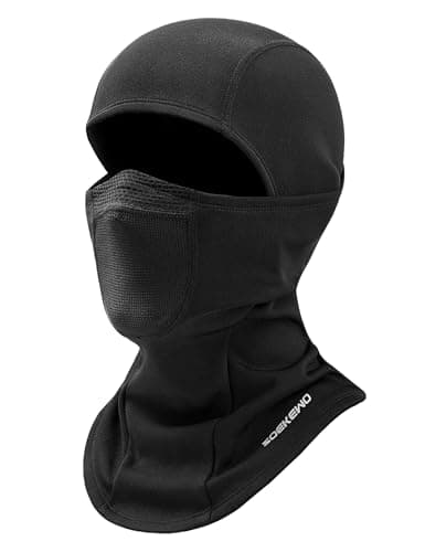 SoeKewo Winter Balaclava Fleece Ski Mask Windproof Breathable Unisex Black