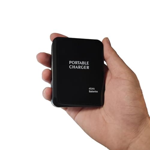 Battery Operated Phone Charger Emergency|USB Battery Powered Power Bank Portable 4 AA Batteries Powered Outlet (Black) — view 4