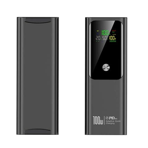 WSGDSG 100W Fast Charging Laptop Power Bank 20000mAh, Portable Charger With Screen, 2 Type-C And 1 USB, External Battery Pack for Travel Camping, Can be Taken On Planes(Color:Black)