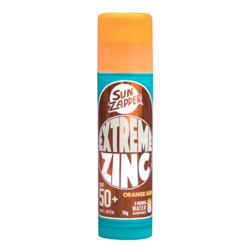 Sun Zapper Zinc Stick - Orange Colour Sunblock SPF50+ Zinc Oxide Sunscreen Stick for Face Mineral Sun Cream Made in Australia