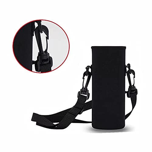 Xzhixiao Pouch Neoprene Carrier Cover Bag with Shoulder Strap, Water Bottle Holder for Daily Walking Hiking and Other Outdoor Activities (750ml) — view 3