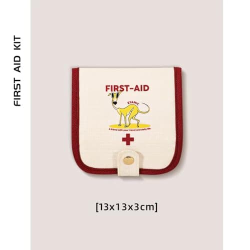 First Aid Kit, Empty Travel Mini First Aid Kit, Medicine Bag, Travel Makeup Organiser, Small Emergency Kit for Home, Car, Medical Emergency Case, Travel (Beige) — view 4