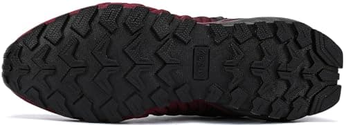 Kricely Mens Trail Running Shoes Breathable Lightweight Hiking Trekking Trainers Walking Shoes Red Brown 8 — view 5