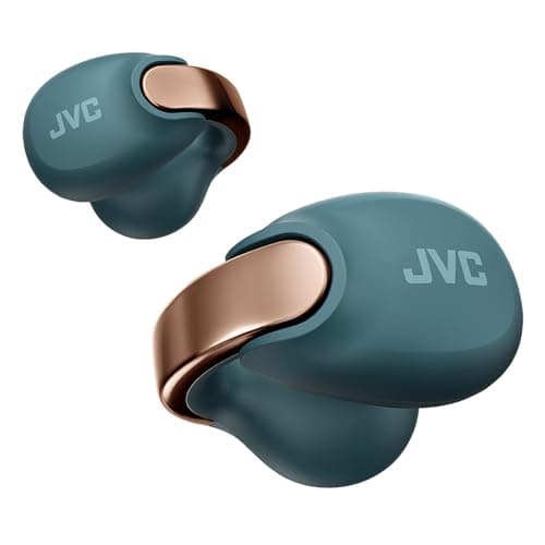 JVC NEARPHONES HA-NP1T-A True Wireless Earphones in Jewellery Design, Comfortable Fit, Quick Charge Function, Multipoint Connection, Bluetooth 5.3, 24 Hours Battery Life, App - (Turquoise Blue)