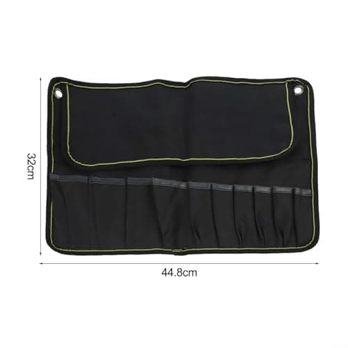 Trayneel Motorcycle Tool Roll Bag Multi Pocket Large Capacity Thickened 600D Oxford Cloth for Mechanics Electricians Plumbers DIY Repair Kits Portable Onboard Luggage(Black) — view 4