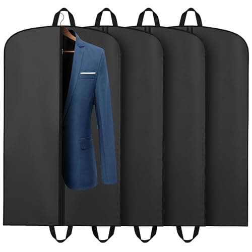 4Pcs Suit Bag, PEVA Suit Carriers for Men with Handles, Travel Garment Bags
