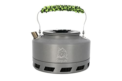 CarpLife Kettle Hand Finished with Paracord Handle - Rapid Boil Travel Kettle Camp Coffee Pot for Fishing, Camping, Caravans on Outdoor Open Fires, Fire Pits, Gas Stove for Portable Coffee Tea Brewing