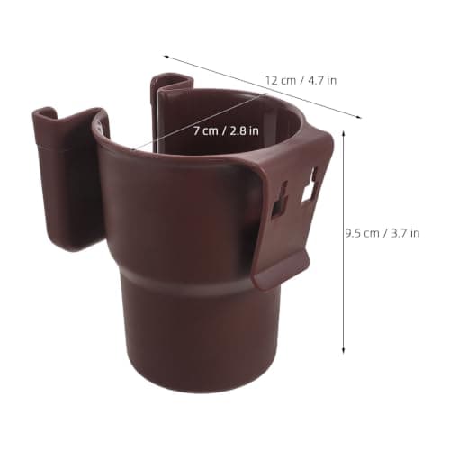 Stroller Cup Holder with Phone Mount for Pushchairs, Brown PP — view 2