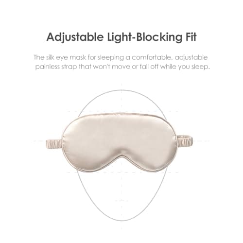 Silk Eye Mask for Sleeping Set - 4 Pack Satin Sleep Mask with Adjustable Strap & Travel Pouch & Hair Band | Blackout Eye Mask for Women Men, Travel, Yoga, Nap | Ultra Soft Gift Box (Light Color) — view 2
