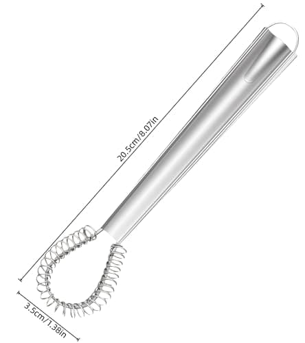 AJIMAOMI Food Grade Stainless Steel Whisk, 20.5cm Mini Portable Hand Mixer for Eggs, Coffee, Cream, Milk, Sauce, Honey, Drinks & Pancake Batter - Lightweight Manual Egg Beater — view 2