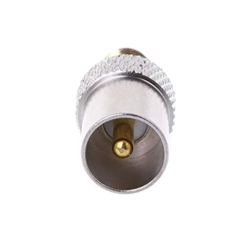 KSTZGTA SMA Female to IEC Male Plug Coaxial Adapter RF Connector Nickel Plated Antenne Fm, Silver — view 2