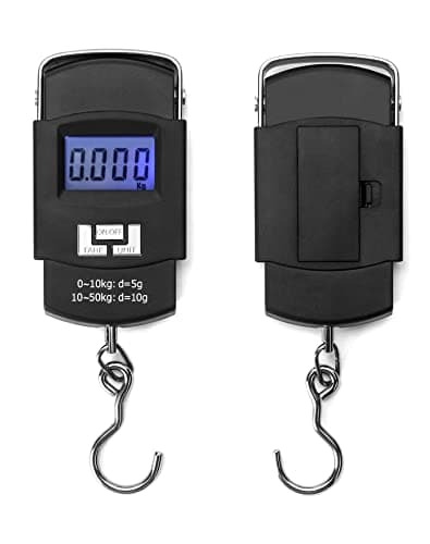 QWORK® Portable Luggage Scale 50kg, Suitcase Weighing Scales, Digital Luggage Scales, Perfect For Measuring Fish, Luggage, Family Life, Batteries Not Included — view 3