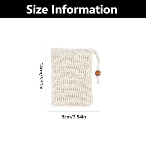 2 Pcs Cotton Linen Soap Bag with Drawstring, Exfoliating Mesh Bar Soap Bag for Shower Bath — view 2