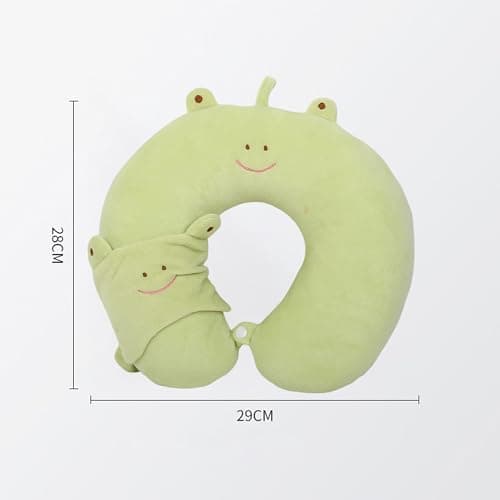 Kids Travel Pillow, Memory Foam Airplane Pillow with Cute Eye Mask(Green) — view 2