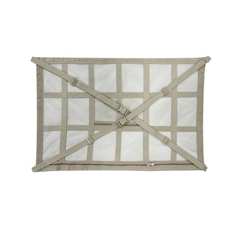 Zippered Car Roof Storage Net Organizer with Mesh, Beige C
