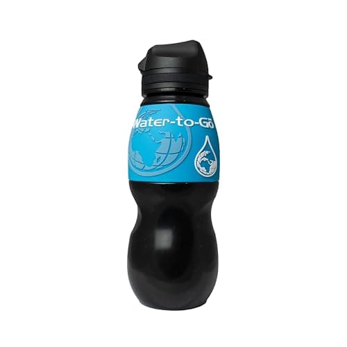 WATER TO GO Classic 750ml Water Purifier Bottle & Replacement Twin Pack Filter Discount Bundle-protects against viruses, bacteria, protozoa, cysts,& microplastics; Guaranteed Leakproof - (Blue) — view 2