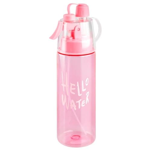 Thyonta 580ML Mist Spray Water Bottle, Leakproof Sports Drinking Bottle with Cooling Spray Function, Wide Mouth Hydration Bottle with Carry Strap for Gym, Cycling, Hiking and Outdoor Activities