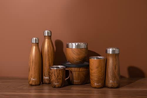 S'well Stainless Steel Reusable Water Bottle, 750ml, Teakwood, Triple-Insulated and Leak-Proof Drinking Bottle for Hot and Cold Beverages up to 48h Cold/24h Hot, Brown — view 5